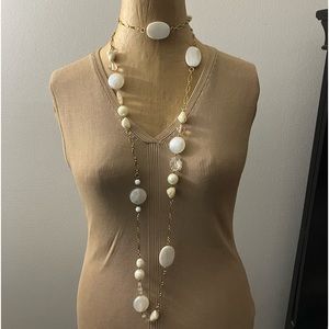 Mother of Pearl Rock Crystal Quartz Abalone Shell Beads Strands Yochi NY 29”